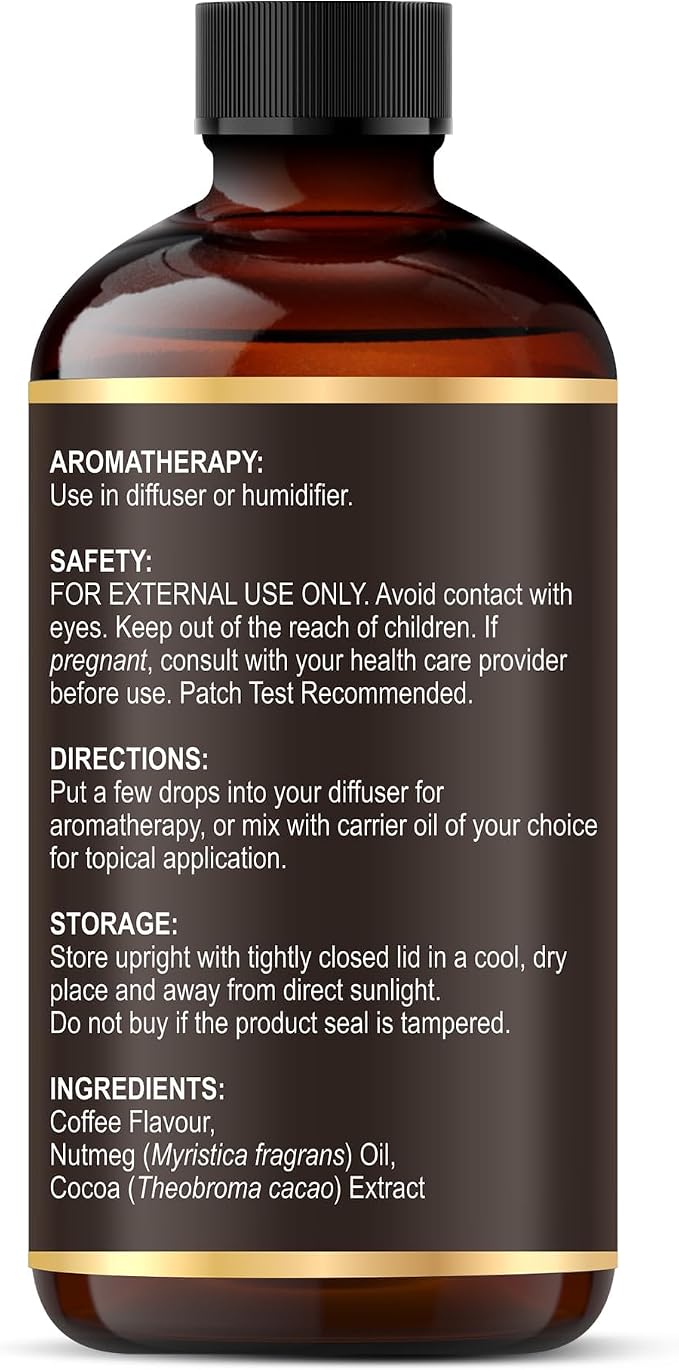 MAJESTIC PURE | Coffee & Roasted Nuts Premium & Free from Mineral Oil | Coffee Flavour, Cocoa Extract, Nutmeg Oil Used in Diffusers, DIY, Self Care | 4 fl oz