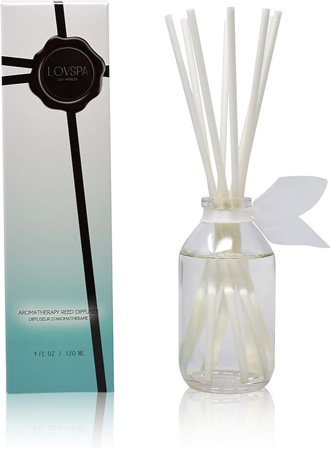 Summer Linen Diffuser Set, Guest Bathroom, Home Fragrance, Spa Scent | Fresh soft cotton, white peach, and clean lavender profile, decorative glass bottle, powder room, entryway, office shelf