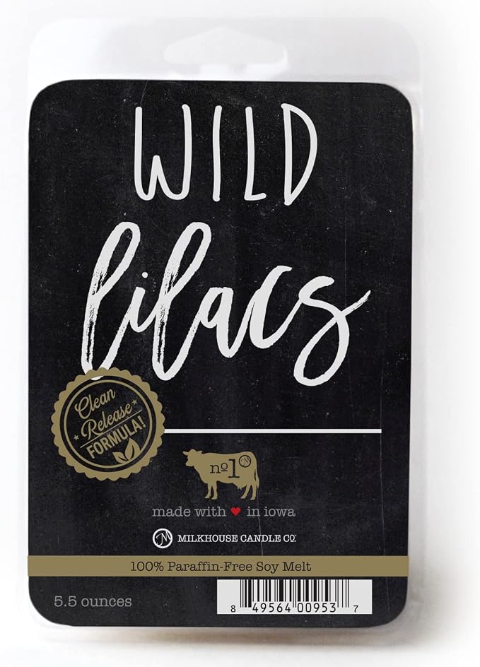 Milkhouse Candle Company Wild Lilacs Soy Wax Melts - Lilacs | Jasmine | Lily & Verdant Greens Scented - 5.5 oz, Hand-Poured, Made in the USA