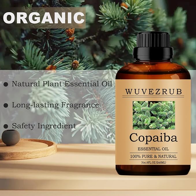 Copaiba Essential Oils, 240ML Pure and Natural Essential Oil for Aromatherapy Diffuser - Copaiba /8 Fl Oz