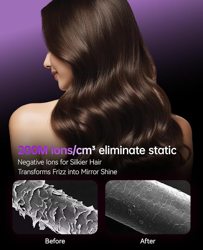 Hair Dryer with Diffuser, CONFU Ionic Blow Dryer 1600W, Portable Lightweight Fast Drying Negative Ion Hairdryer, 3 Heat Settings with Diffuser and Concentrator Nozzle for Home & Travel