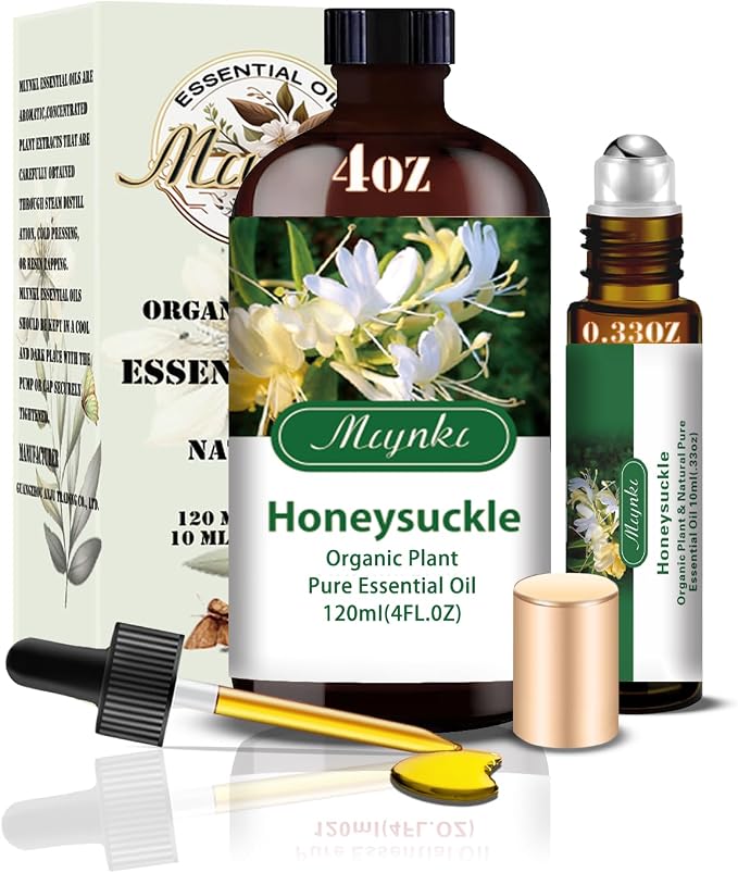 Honeysuckle Essential Oil, Honeysuckle Oil for Diffuser, Humidifier, DIY Candle, Soap, Floral Scent, Home, Gift Ready,Honeysuckle Fragrance Oil - MLYNKL Essential Oils (4.33 fl oz / 130ml)