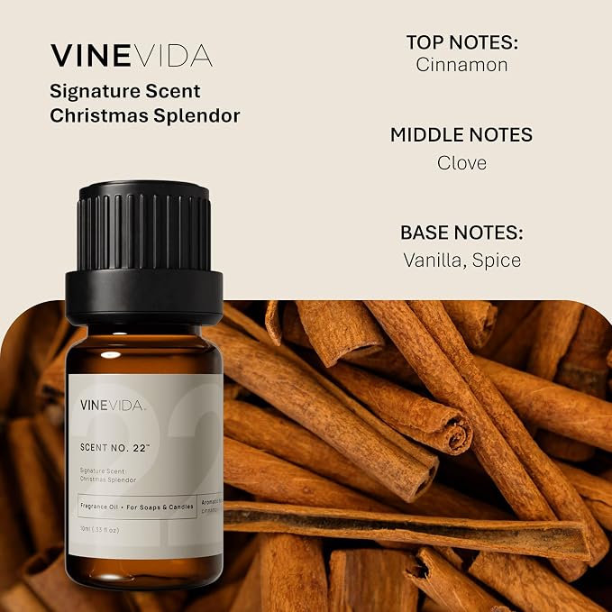 VINEVIDA [0.33oz] Christmas Splendor Fragrance Oil, Holiday Scents for Candle Making - Made in USA Scents for Candle Making - Christmas Fragrance Oil