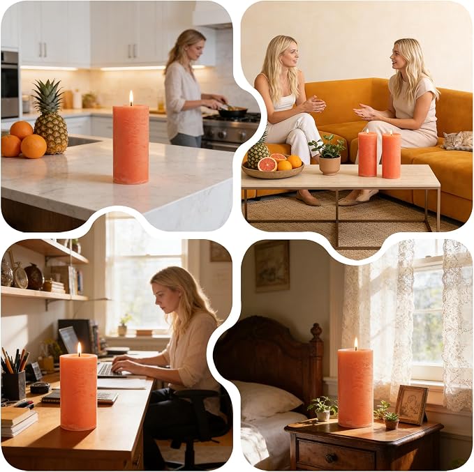 Fruity Scented Pillar Candle - 2.8x6 Inch, 75-Hour Burn, Pineapple & Grapefruit Luxury Aromatherapy Candle, Sweet Fruit Scent Pillar Candles for Home, Natural Fragrance Candle for Air Purify