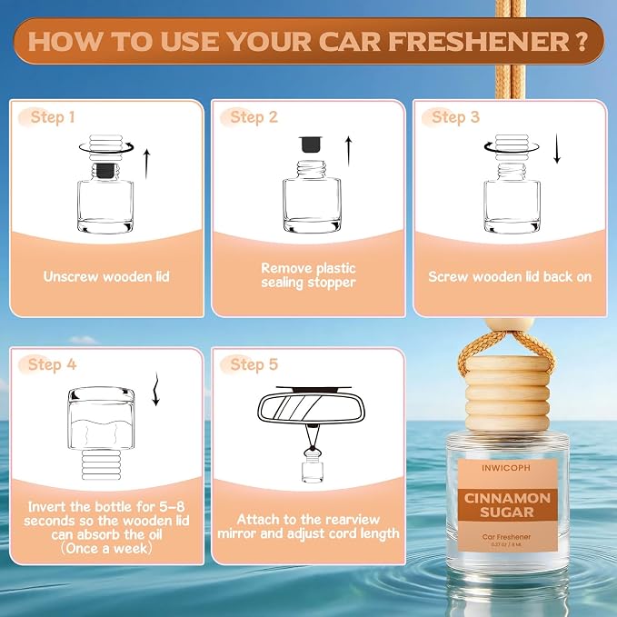 Car Air Freshener Diffuser Hanging, Cinnamon Sugar Fragrance Oil