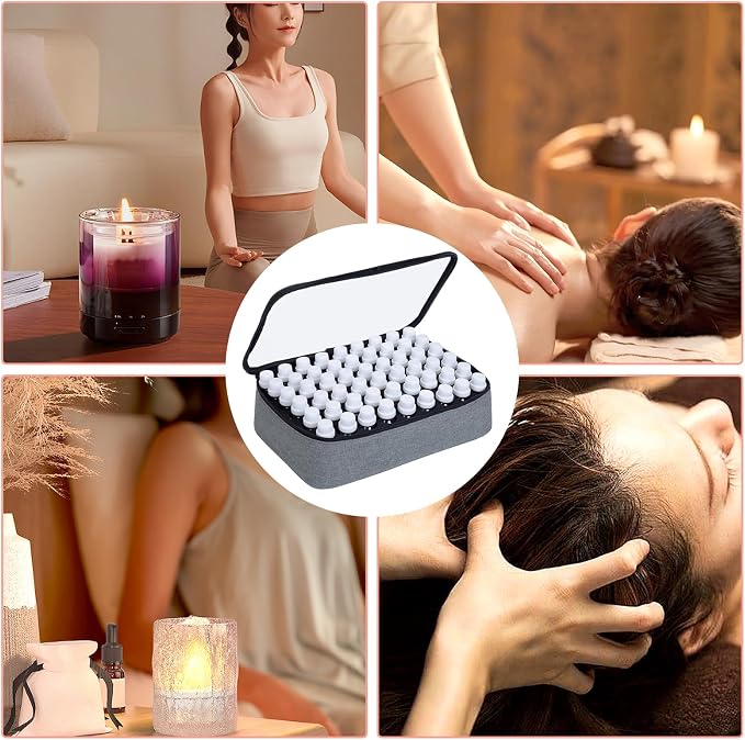 Essential Oils Carrying Case Holds 54 Bottles with Detachable Pad,Grey