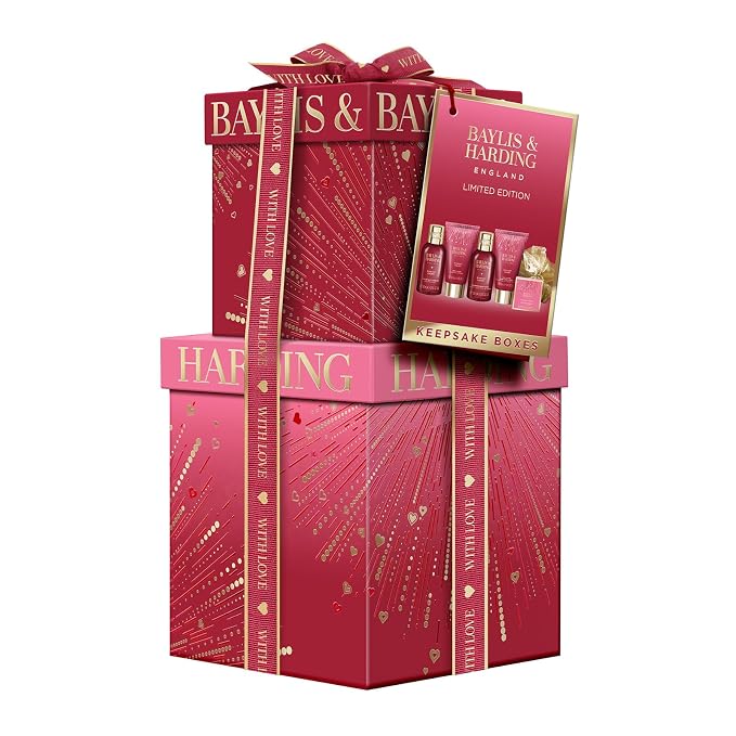 Baylis & Harding Midnight Cherry Luxury Pamper Present Gift Set For Women - Vegan Friendly