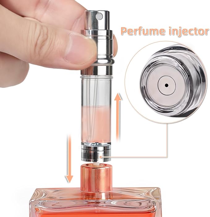 5ml Perfume Spray Bottle, AG00LG Leather Refillable Dispenser Bottom Fill Fragrance Scent Container, Portable and Leak-proof Suitable for Traveling & Outgoing (Sparkling Green)