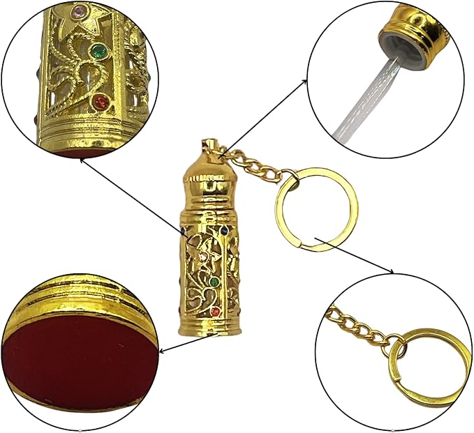 Anointing Oil Bottles 5ml- Refilable Anointing Oil Bottle Keychain - Travel Size Container with Applicator