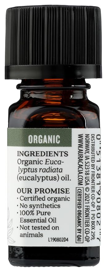 Aura Cacia, Oil Essential Eucalyptus Organic, 0.25 Fl Oz