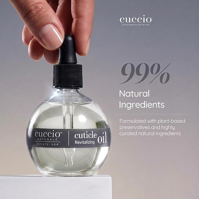 Cuccio Naturale Peach & Vanilla Revitalizing Cuticle Oil, Lightweight Fast-Absorbing Hydrating Nail & Cuticle Conditioner, Cold-Pressed Oils + Vitamin E, 2.30 Fl Oz