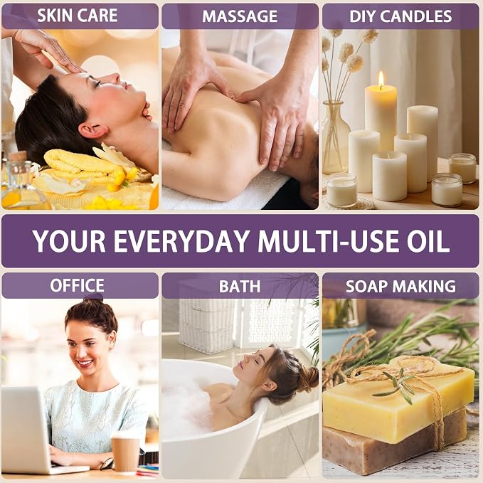 Lavender Essential Oil - Lavender Fragrance Oil for Diffuser, Massage, Humidifier, DIY Candle, Soap Making, Home, Bath, Yoga - 16 fl oz (480ml) - ZODION Essential Oils