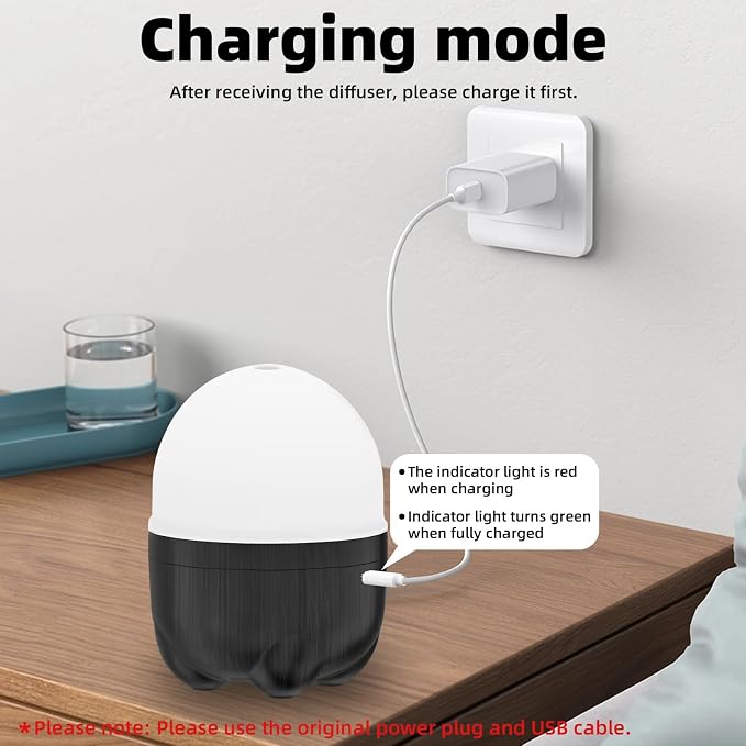 SEEDSEEL 150ML Cordless Essential Oil Diffuser, Rechargeable Battery Powered with 7-Hour Runtime,7-Color LED Lights Portable Aromatherapy Diffuser for Bathroom,Bedroom, Office, Outdoor