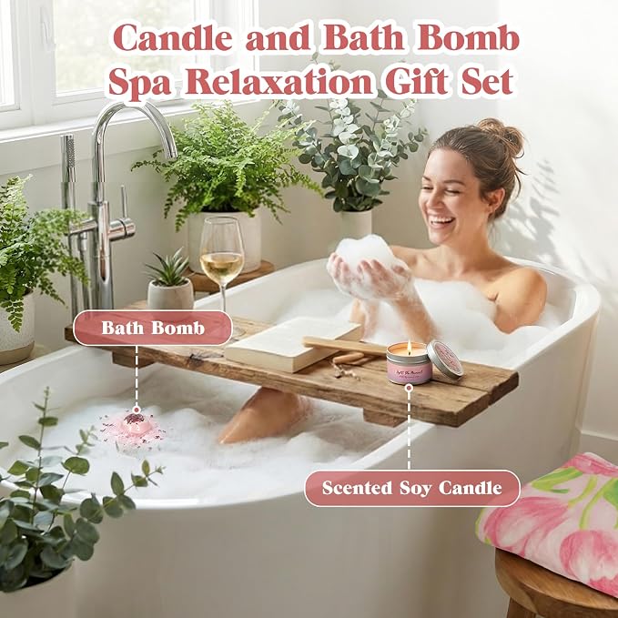 Mothers Day Gifts for Women, Tulip Gift Basket for Mom Self Care Spa Gift Set Get Well Soon Care Package Recovery Birthday Teacher Appreciation Gifts Thinking of You for Wife Girlfriend Sister