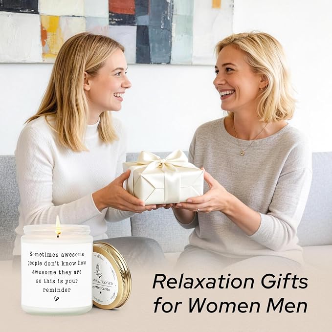 Gifts for Women Men, Birthday Gifts for Women, Friendship, Relaxation, Thank You, Inspirational Gift, Graduation Gift for Woman Man Friend Teacher Mom Girlfriend Sister Bestie, Lavender Candle 7Oz