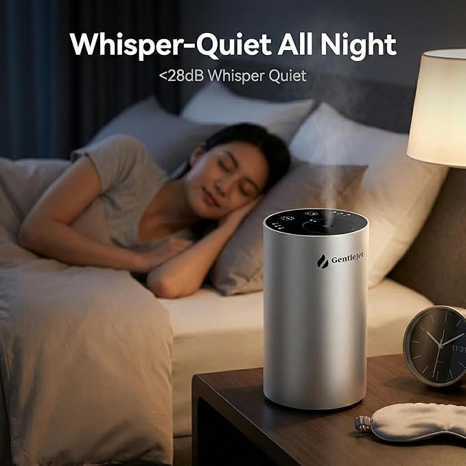 GentleJet LiteMist Waterless Rechargeable Aroma Diffuser for Bedroom, Office & Car, Cold-Air Essential Oil Mist, Aluminum Body, 20ml