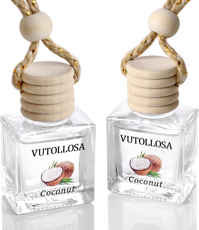 2-Pack Car Air Fresheners, Car Deodorizer, Coconut Scented Air Freshener – Long Lasting Hanging Car Air Freshener for Men and Women, Car Scent Diffuser by VUTOLLOSA