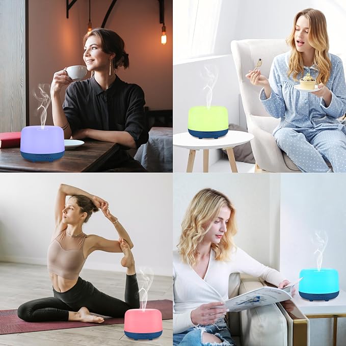 Marchred 300ML Essential Oil Diffuser with Remote Control, 7 LED Color Changing Light,Ultrasonic Cool Mist Scent Humidifier