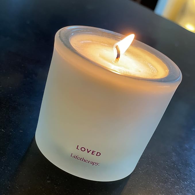 Lifetherapy Loved Scented Soy Votive Candle, Natural Wax, 2.5 Oz | Scented soy votive candle with clean burn, long lasting fragrance, and natural wax for home décor