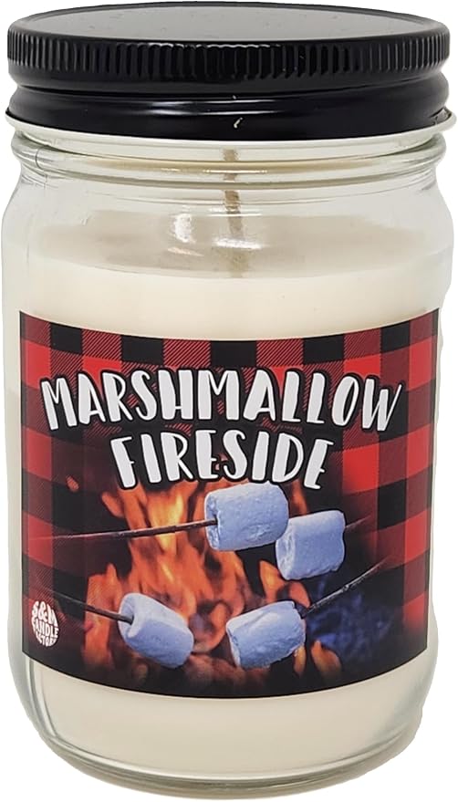 Marshmallow Fireside Candle ~ All Natural Premium Soy Candles ~ 12oz Jars (Marshmallow Fireside)