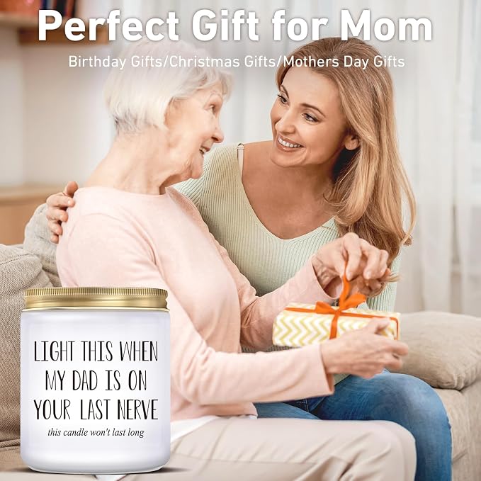 Gifts for Mom from Daughter Son, Funny Mothers Day Gift, Birthday Christmas Thanksgiving Day Gifts for Mom, Lavender Scented Candle