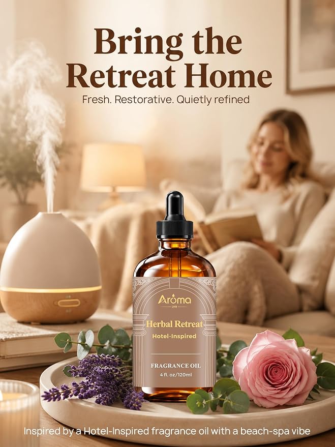 Herbal Retreat Fragrance Oil, Clean Herbal Spa Scent | Fragrance Oil for Ultrasonic and Waterless Diffusers and Crafting