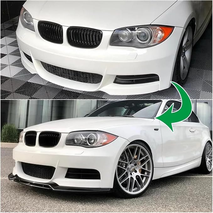 Car Front Bumper Splitter Lip For Bmw E82 E88 1 Series 118d 120i 120d 125i 135i 2008-2013 4Pcs Canard Spoiler Diffuser Body Kits(Carbon Look)