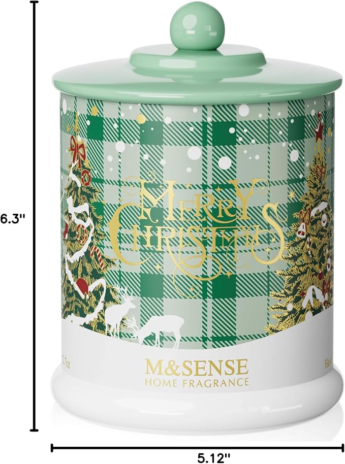 M&SENSE Fireside Cedarwood Scented,Soy Wax Candle,2 Wick 12.7oz Jar Candle,75 Hour Long Lasting Slow Burning, Soy Organic Wax Non Toxic,Aromatherapy Candle Gift for Christmas