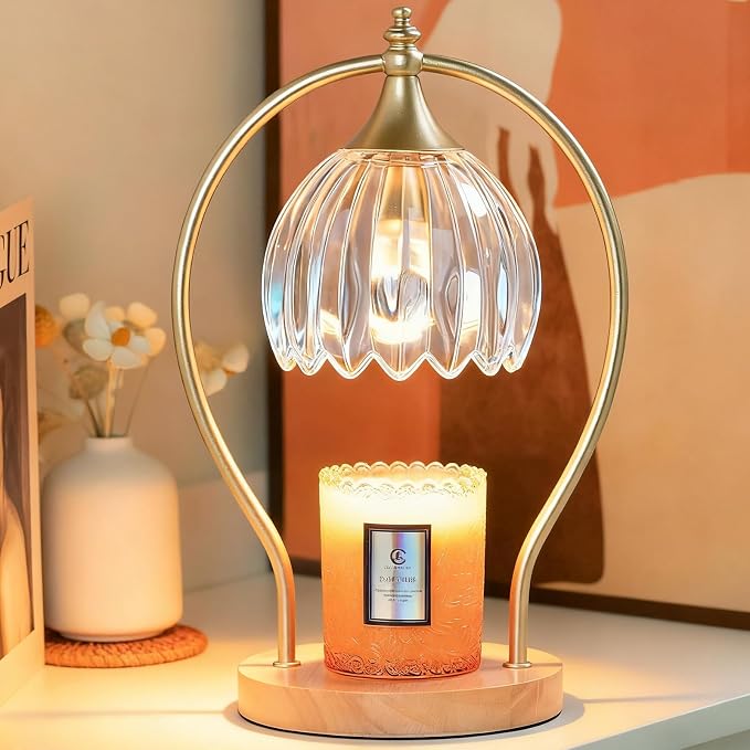 GOODBUY Candle Warmer Lamp with Timer - Dimmer Electric Candle Warmer for Jar Candles - Wax Warmer Unique Birthday Gifts for Women Mom House Warming Gifts New Home Room Decor