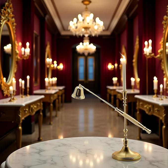 Gold Metal Candle Snuffer Wick Snuffer with Long Handle Candlesnuffers Candle Sleeves Candlesnuffer Accessories