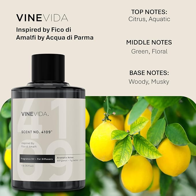 VINEVIDA [16 Oz] Inspired by: Fico di Amalfi; Diffuser Oil Refill | Premium Scent Diffuser Oil for Home | Non-Toxic Fragrance