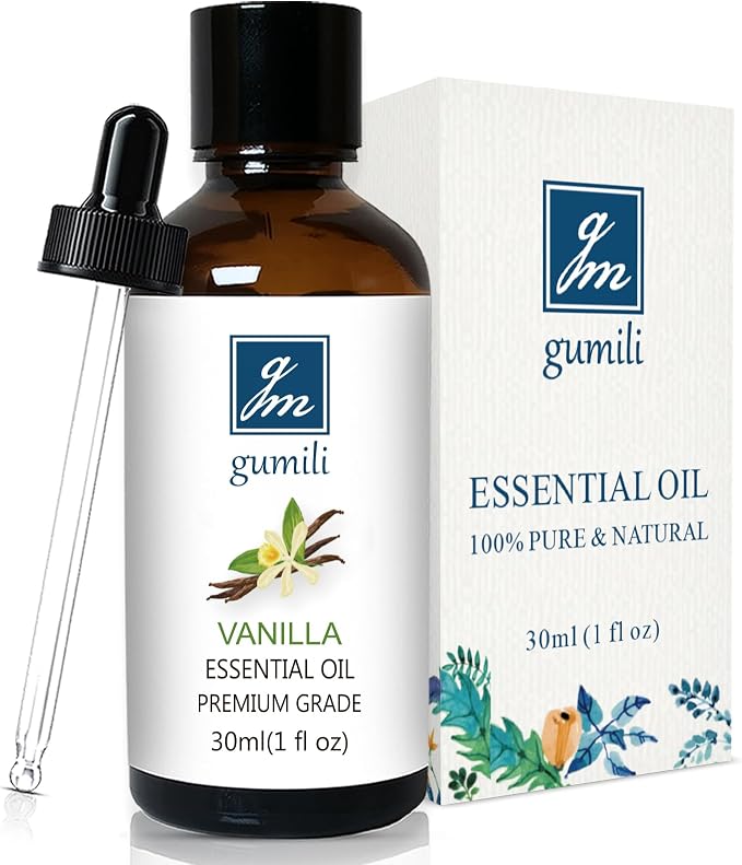 GM Gumili Vanilla Essential Oil – 1 Oz Vanilla Oil for Skin & Diffuser | Home Fragrance Oil for Body, Lotion, Candles, Soap, Dryer Balls, Slime & More