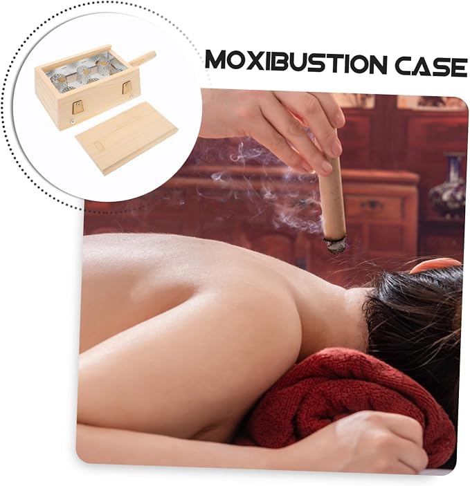 NOLITOY Wooden Moxibustion Box for Acupuncture Portable Moxibustion Kit Sticks Aromatherapy Tool