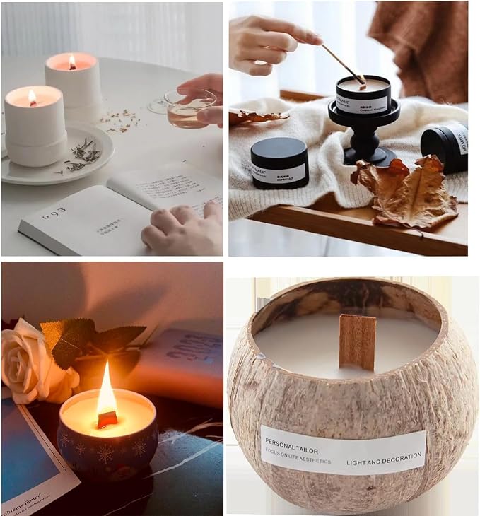 1000 pcs Wick Clip for Candle Making Wood Wick Holder Base Universal Wood Wick Clips Wooden Wicks Bases Metal Candle Wick Holders (Wicks not Included)