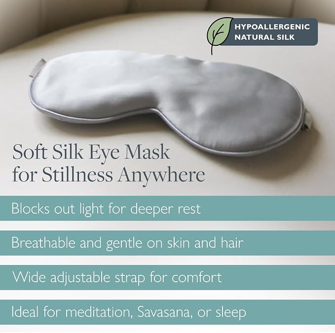 Scentered Yoga & Meditation Gift Set with Silk Eye Mask & Escape Aromatherapy Balm – Natural Silk Eye Mask to Block Out Light & Calming Essential Oils Balm – Mindful Escape Kit for Meditating & Yoga