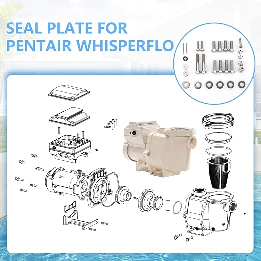 Pool Pump Bolt Kit Replacement for All Pentair Whisperflo Pool and Spa Parts, Seal Plate kit Includes Motor Bolts, Seal Plate Bolts，Impeller Screw Washer and Diffuser Screws