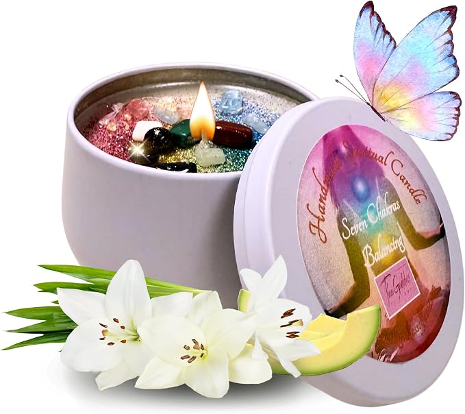 – Seven Chakras Balancing Candle | Spiritual Tool for Healing, Meditation & Energy Alignment | Reiki, Hoodoo, Wiccan, Pagan, Conjure (4oz)