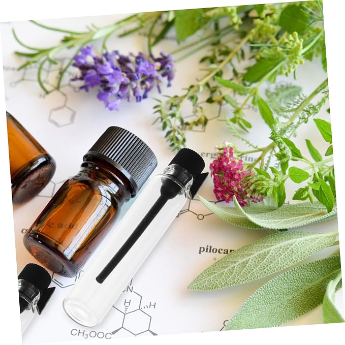 Ipetboom 50pcs Portable Essential Oil Glass Bottles Mini Travel Vials for Aromatherapy Diy Fragrances and Storage Reusable Containers for Home and Travel