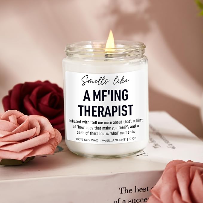 Younift Funny Scented Candle, Therapist Gifts, Therapy Office Decor & Must Haves, Occupational Therapy Gifts, Mental Health, Psychology Graduation, Therapist Appreciation Presents, Psychologist