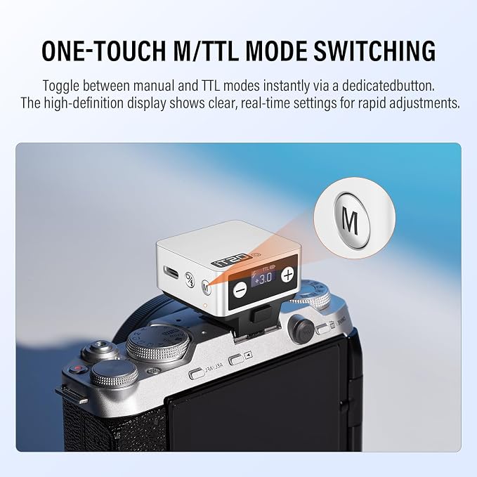 GODOX IT20 O Ultra-Compact TTL Mini Flash for Olympus,700+Flashes ＆ 1.5s Recycling 45g Lightweight USB-C Charging,White Diffuser ＆ Magnetic Color Filter(Silver)