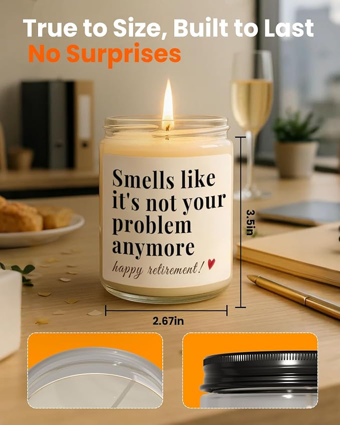 Retirement Gift for Woman, Men, Funny Retired Candle, Happy Farewell Party Decorations 2026, Best Retirement Gifts for Women, Men, Friends, Coworker, Teacher, Boss, Nurse, Colleague, Staff