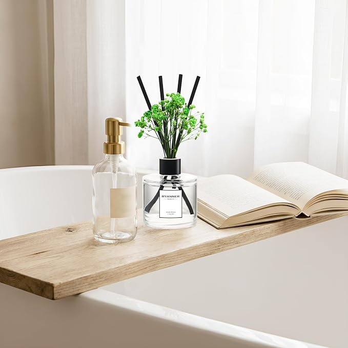 Reed Diffuser Set of 3 Pack,Clean Linen/Lavender Eucalyptus/Ocean Breeze Scented Oil Diffuser with 24 Sticks(1.7 fl oz Each Pack),Air Freshener for Bedroom Bathroom Office | Shelf Decor