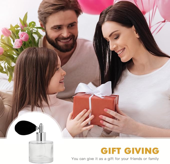HEALLILY Refillable Perfume Bottle 3.54In Fine Mist Spray Atomizer Leakproof Clear Glass Travel Container for Fragrance Dispensing