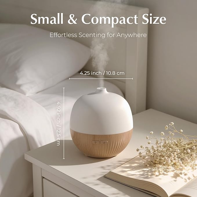 ARVIDSSON Essential Oil Diffuser, 100ml Small Aromatherapy Diffuser with Mood Light, Ultrasonic Oil Diffusers for Home, Mini Diffuser for Essential Oils, Gift for Women