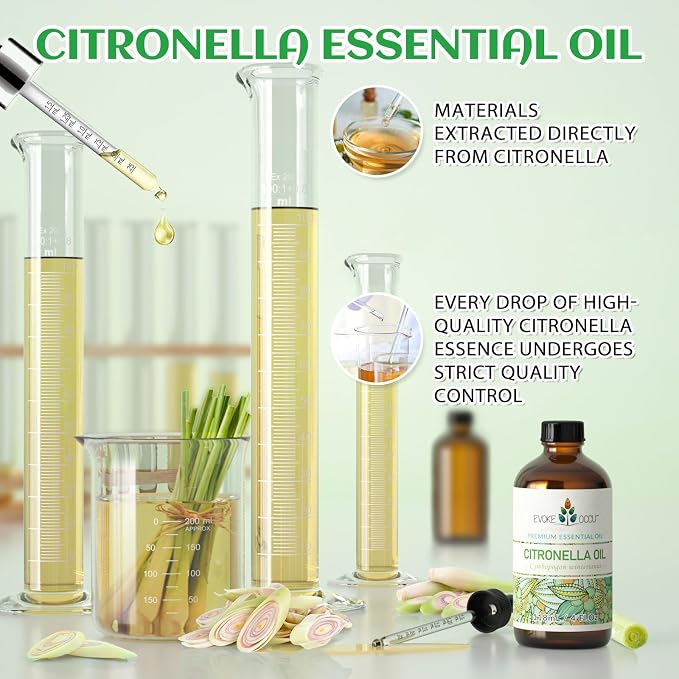 EVOKE OCCU Citronella Oil for Cleaning, Air Freshening, Add to Spray and Diffuser - 4 Fl Oz