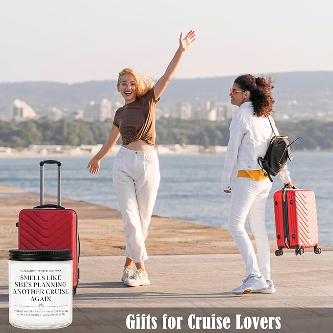 Cruising Candle, Gifts for Cruise Lovers & Cruise Gifts for Women, Unique Travel Present for Travelers, Mom, Best Friend - Birthday, Retirement, Graduation, Christmas