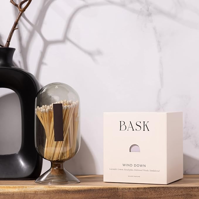 Relaxing Candles for Home by BASK - Scented Candles - Winter Candles - Gifts for Women and Men - Scent: Wind Down