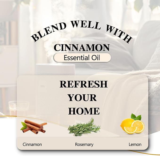 EUQEE Cinnamon Essential Oil 118ml Pure Essential Oil for Diffuser, Aromatherapy, DIY Soap, Candle Making - 4 Fl.Oz, Cinnamon,4 Fl Oz (Pack of 1)