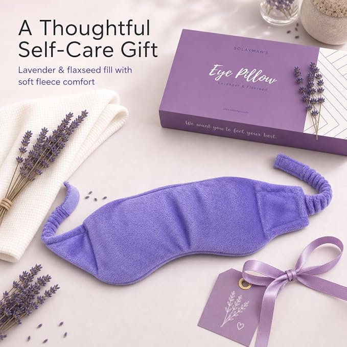 Weighted Lavender Eye Mask for Sleeping, Relaxation, Meditation & Self-Care – Aromatherapy Lavender Eye Pillow – Calming Spa Gift for Women, Men, Mom, Dad
