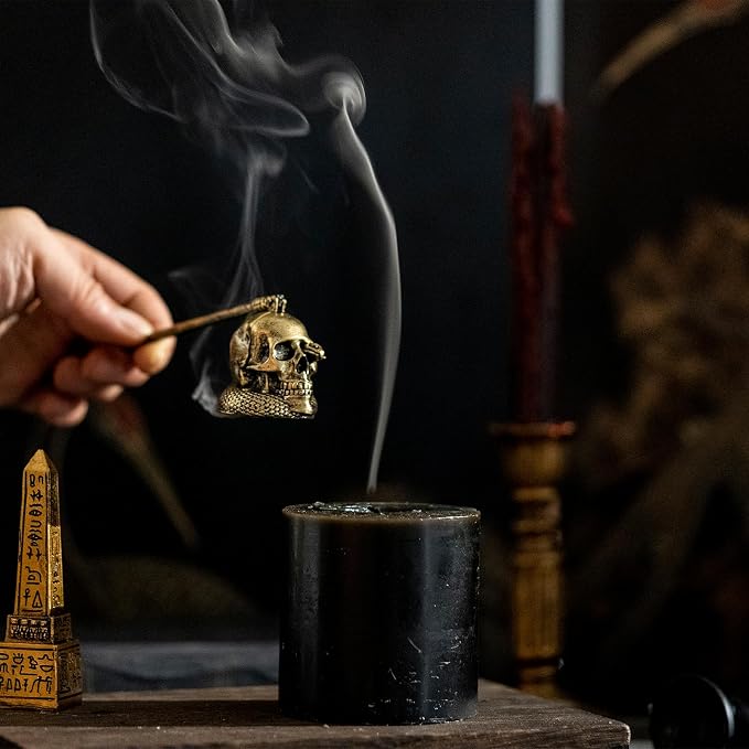 We Moment Candle Snuffer, Candle Snuffer Extinguisher with Long Handle,Retro Style Wick Flame Snuffer for Putting Out Candle Flame Safely,Skull Candle Snuffers Accessory for Candle Lovers